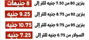 تعرف على الأسعار الجديدة للبنزين